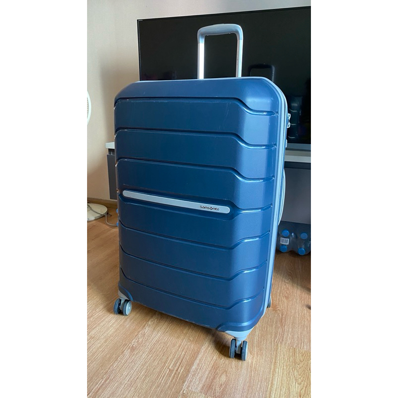 Samsonite กระเป๋าเดินทางขนาดใหญ่ 28 นิ้ว รุ่น Freeform สีน้ำเงิน สะดวกนัดรับแนว bts สถานีสยามถึง บาง
