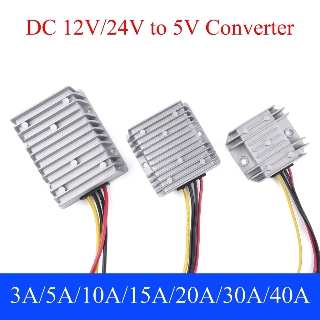 โมดูลจ่ายไฟ DC 12/24V ถึง 5V 3A 10A 30A 40A ตัวควบคุมแรงดันไฟอัตโนมัติแบบลดแรงดัน สำหรับรถยนต์​
