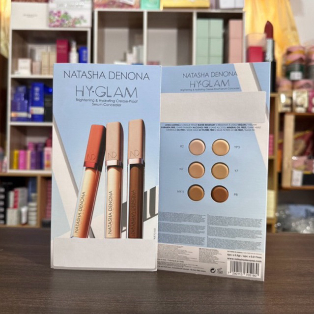 Tester Natasha Denona HY-GLAM Brightening & Hydrating Crease-Proof Serum Concealer 6Pcs x 0.5g