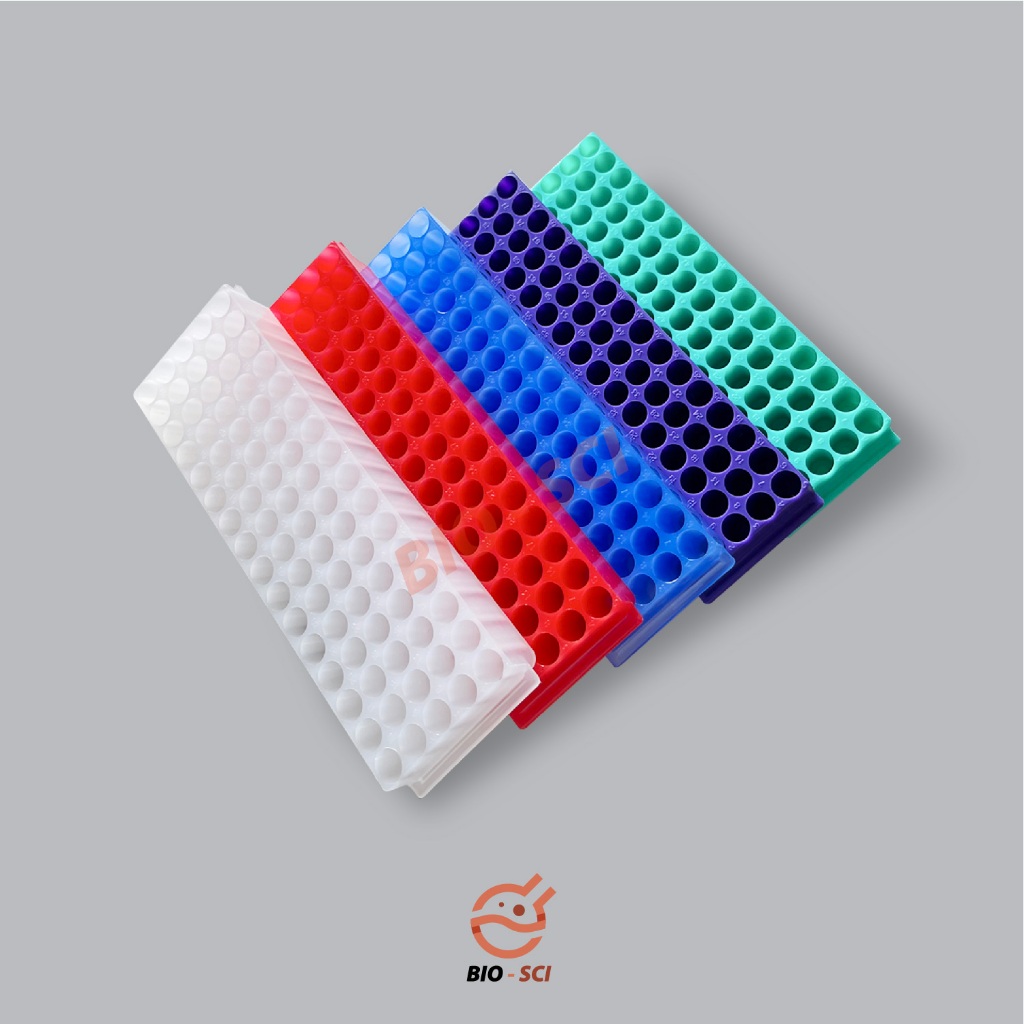 ถาดใส่ ไมโครทิวพลาสติก (PP) 80 ช่อง / Microtube Rack ( 80 holder )