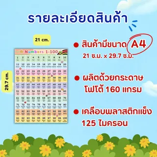 แผ่นความรู้ ขนาด A4 แบบกระดาษ เคลือบพลาสติก แผ่นเรียนรู้ แบบหัดอ่าน