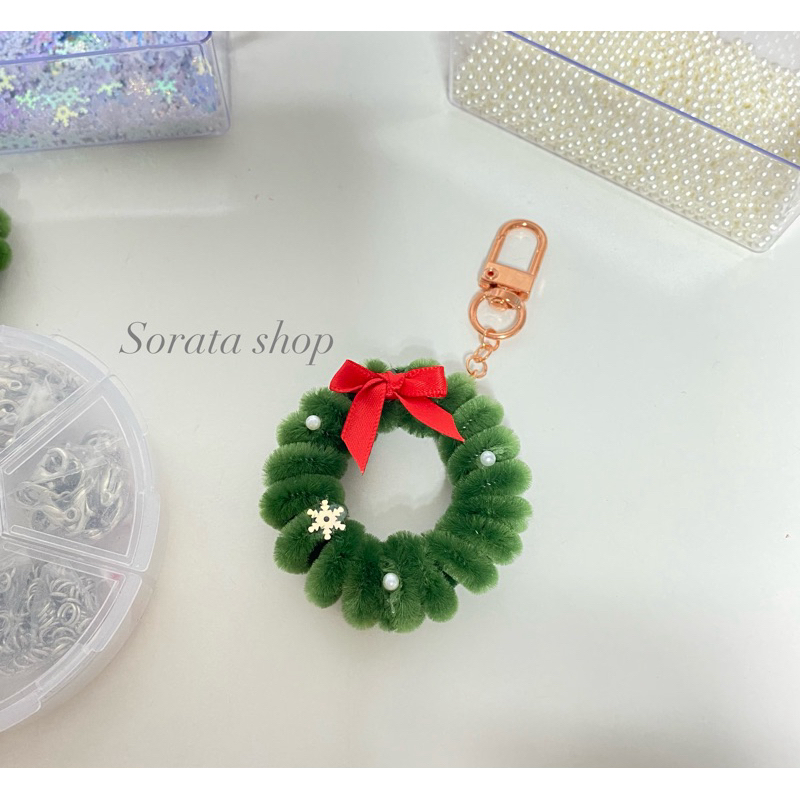 พวงกุญแจคริสมาสต์ลวดกำมะหยี่