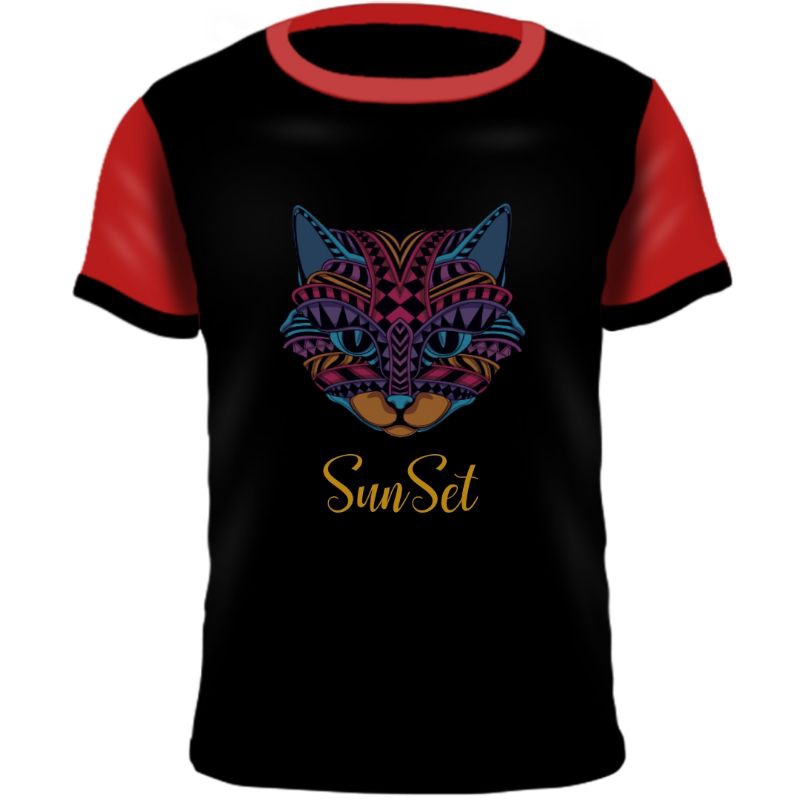 เสื้อยืดแฟชั่น Cat sunset