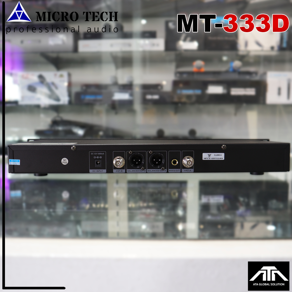 ไมโครโฟนไร้สาย Microtech MT - 333D ไมค์ลอย ไมโครเทค มีเสาหน้า ฟรี กันกลิ้ง ปรับความถี่ได้ เสียงดีราคาถูก