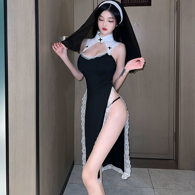 ชุดโค้ทคอสเพลย์ NUN uniform ฟรีไซส์ 45-60 กิโลกรัม