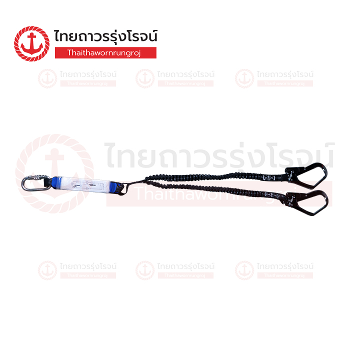 FRIENDLY ตะขอเซฟตี้+สายโพลีเอสเตอร์ สีดำ 1ห่วง 2ตะขอใหญ่ มีซับแรงกระแทก แบบมีเด้งกลับ รุ่น ZY-008 |ชิ้น| TTR Store