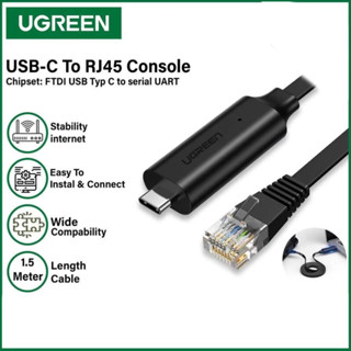UGREEN 80186 CONSOLE USB C TO RJ45 FLAT 1.5M สีดำ