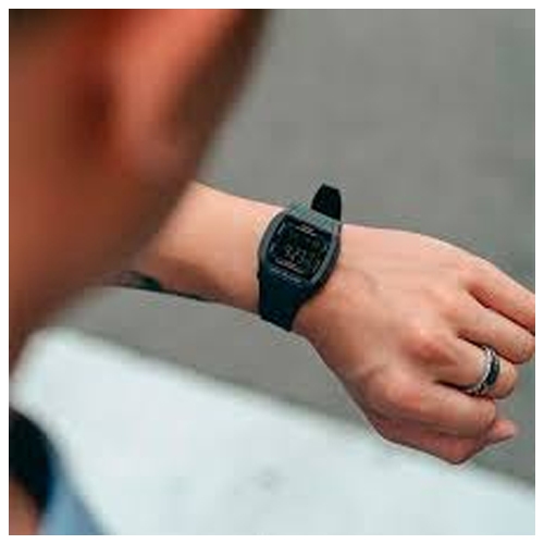 CASIO นาฬิกาข้อมือ สายเรซิ่น รุ่น W-201,W-201-1B,W-201-1BVDF