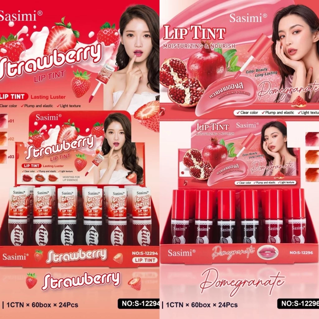 {24แท่ง} SASIMI Moisture & Nourish Color Lip Tint ลิควิดลิปทิ้นท์ ชุ่มชื้น สีเด่นชัด สารสกัดผลไม้