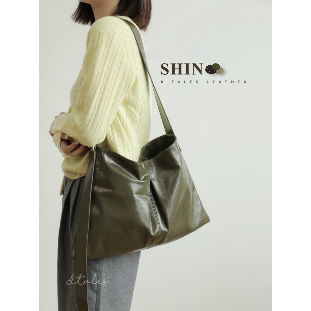 (เหลือ13xx โค้ด30%)DTALES Shin กระเป๋าหนังแท้ ใบใหญ่แต่เบามาก Vintage oil wax หนังวัวบาลองนิ่ม