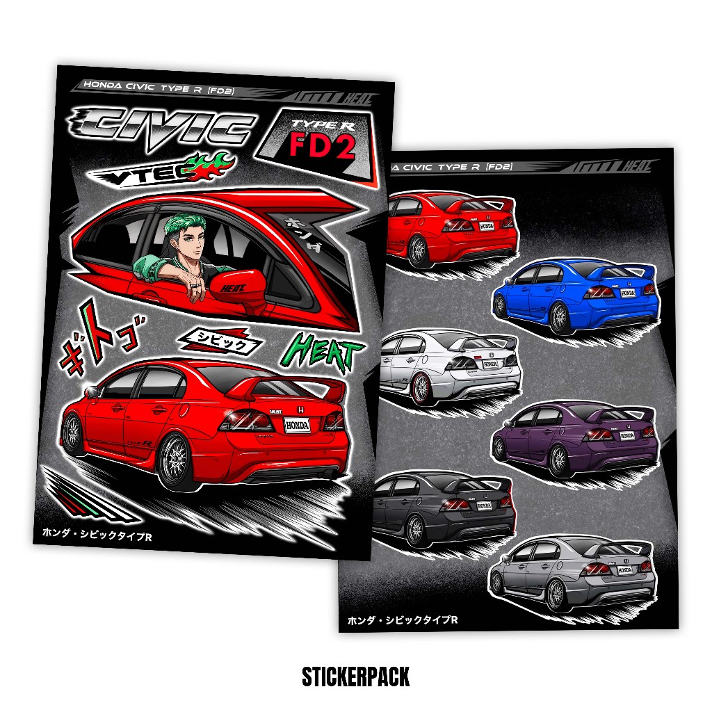 HEAT POSTCARD & STICKERPACK "FD2"