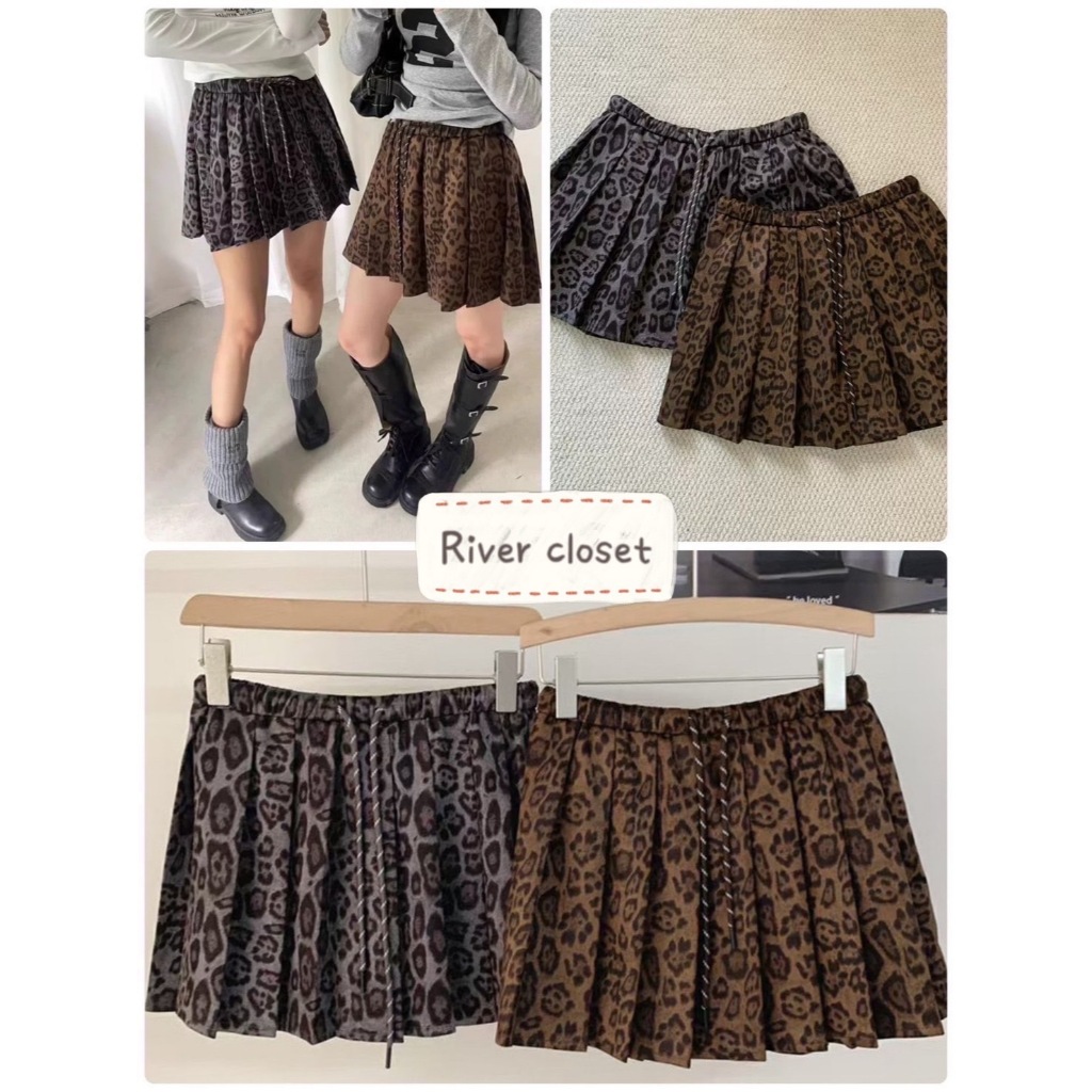 ฮิตมาก กระโปรงนำเข้า ขนมชั้น ลายเสือ พร้อมส่ง