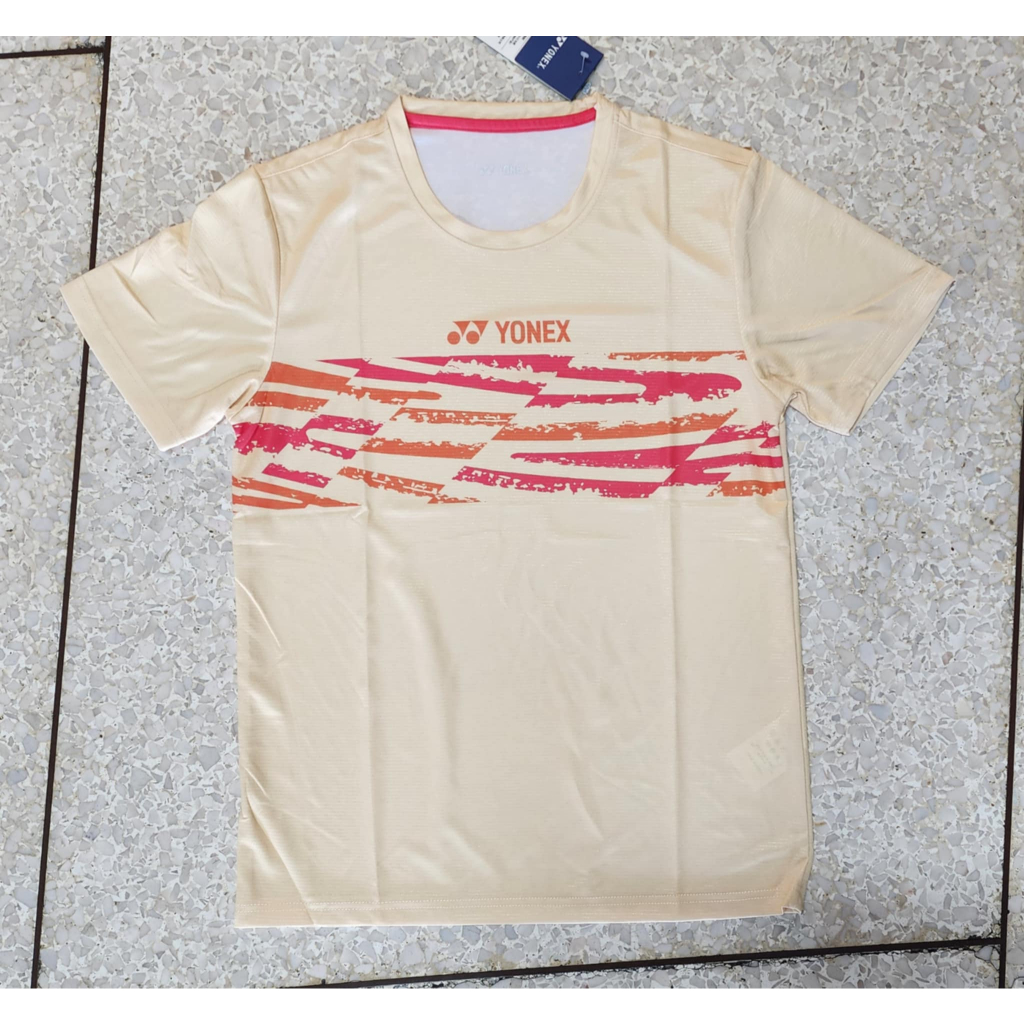 เสื้อแบดมินตันผู้ชายYonex คอกลม สีครีม
