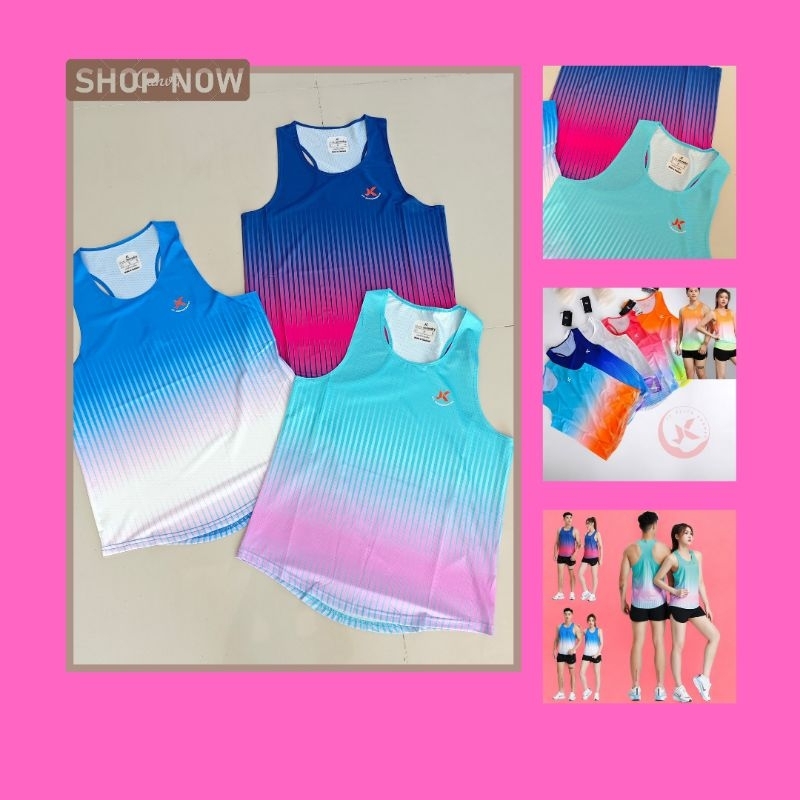 เสื้อวิ่ง unisex jk sport ไล่เฉดสี