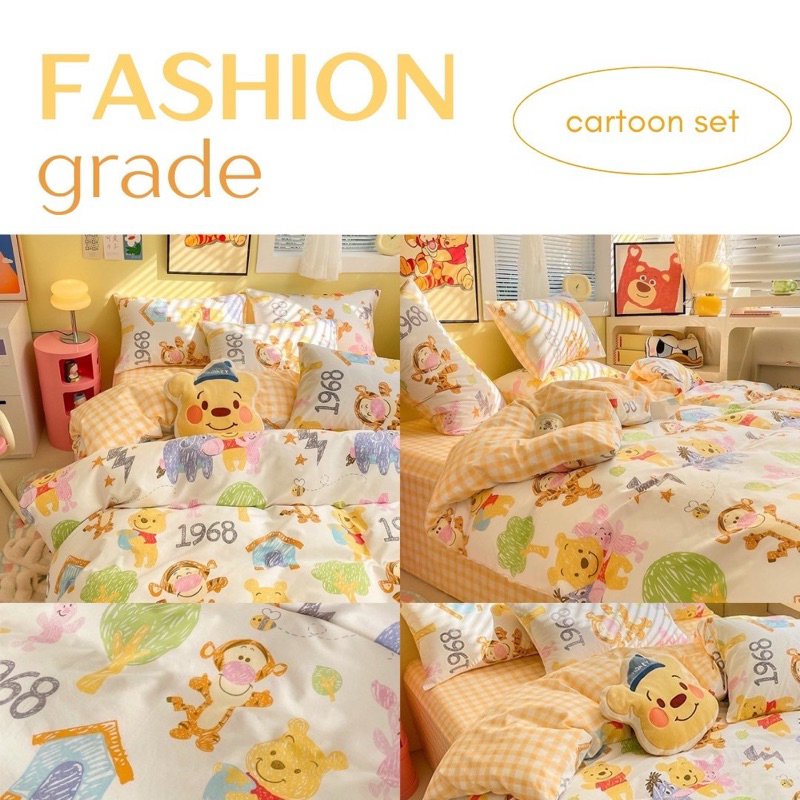 ลายตัวกาตูนครบเซ็ท ชุดผ้าปูพร้อมนวมขนาด 5 ฟุต งานเกรดแฟชั่นทั่วไป