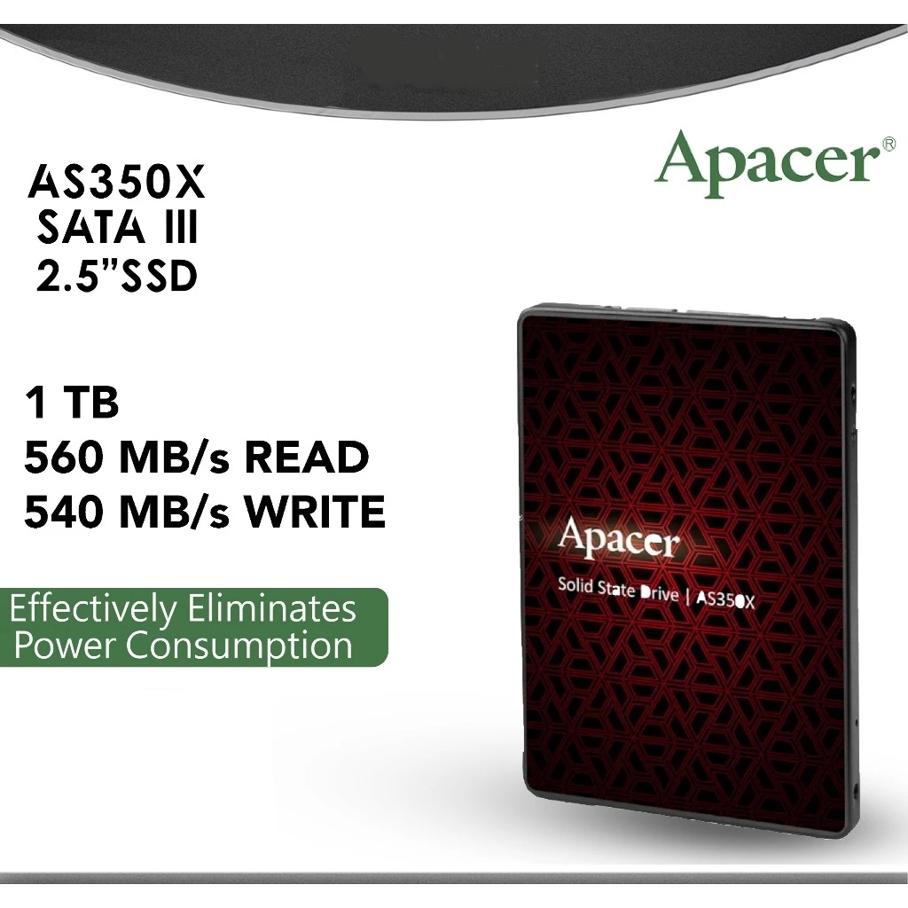 1TB SSD (เอสเอสดี) APACER AS350X SATA III (AP1TBAS350XR-1) Warranty 3 - Yประกัน 3 ปี