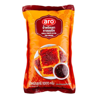 น้ำพริกเผาทาขนมปัง ตราเอโร่ ขนาด 1 กก. ARO Chilli Paste In Oil For Bread 1 kg