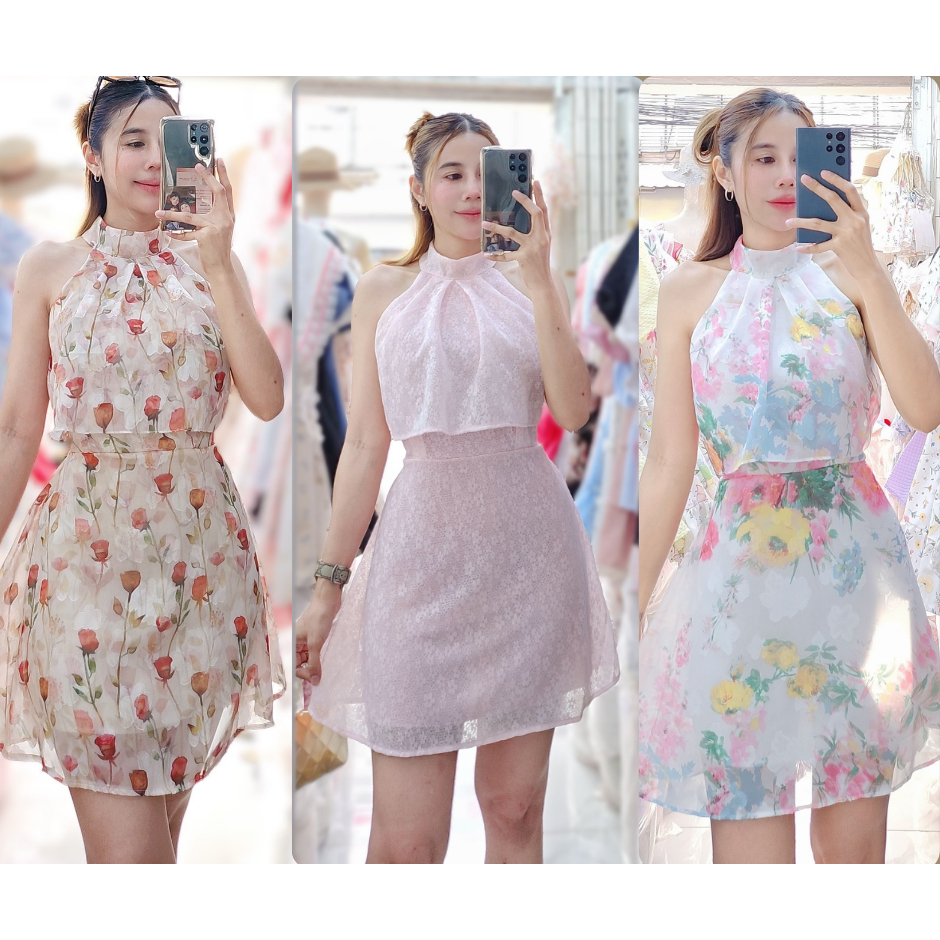 #460# มินิเดรส คอเต่า แขนกุด อกระบาย พริ้วๆ ใส่สวย เรียบๆ แต่ได้ทุกงานน๊า