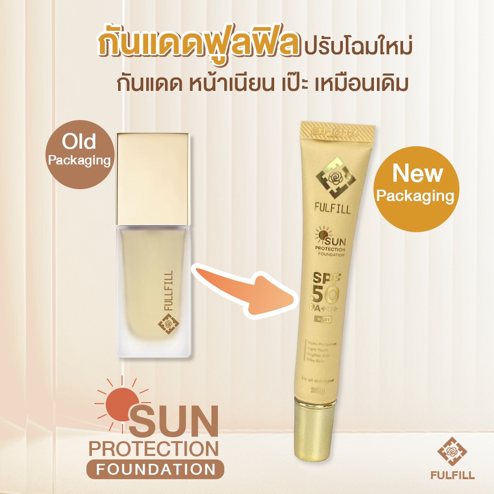 [โฉมใหม่]กันแดดผสมรองพื้น(Fulfill) เนื้อบาง เกลี่ยง่าย ไม่เหนอะหนะ SPF50 PA+++