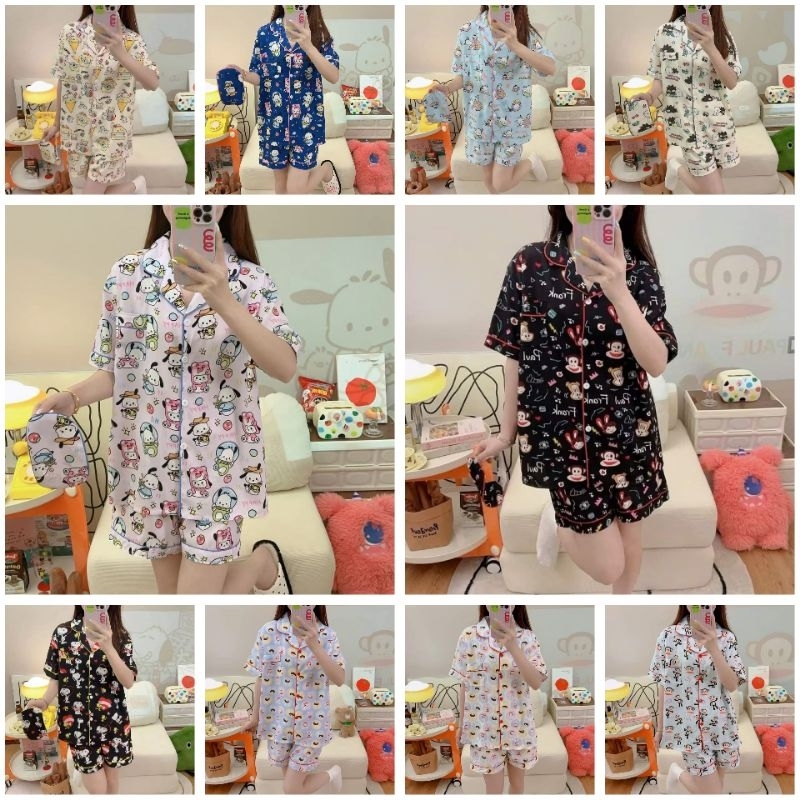 🔥พร้อมส่ง ชุดนอนป้ายy ไหมเกาหลี Y Factory อก 52