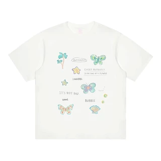 COD✅ (ส่งจากกรุงเทพ)BOOM Shop Flower step by step เสื้อโอเวอร์ไซต์ oversize เสื้อยืดผ้าคอตตอน cotton