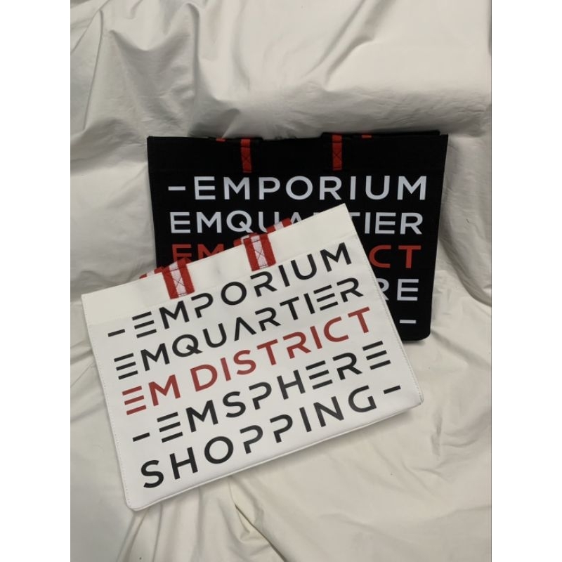 EMDISTRICT EMPORIUM EMQUARTIER EMSPHERE Shopping bag กระเป๋าผ้า มีหู 2 ระดับ