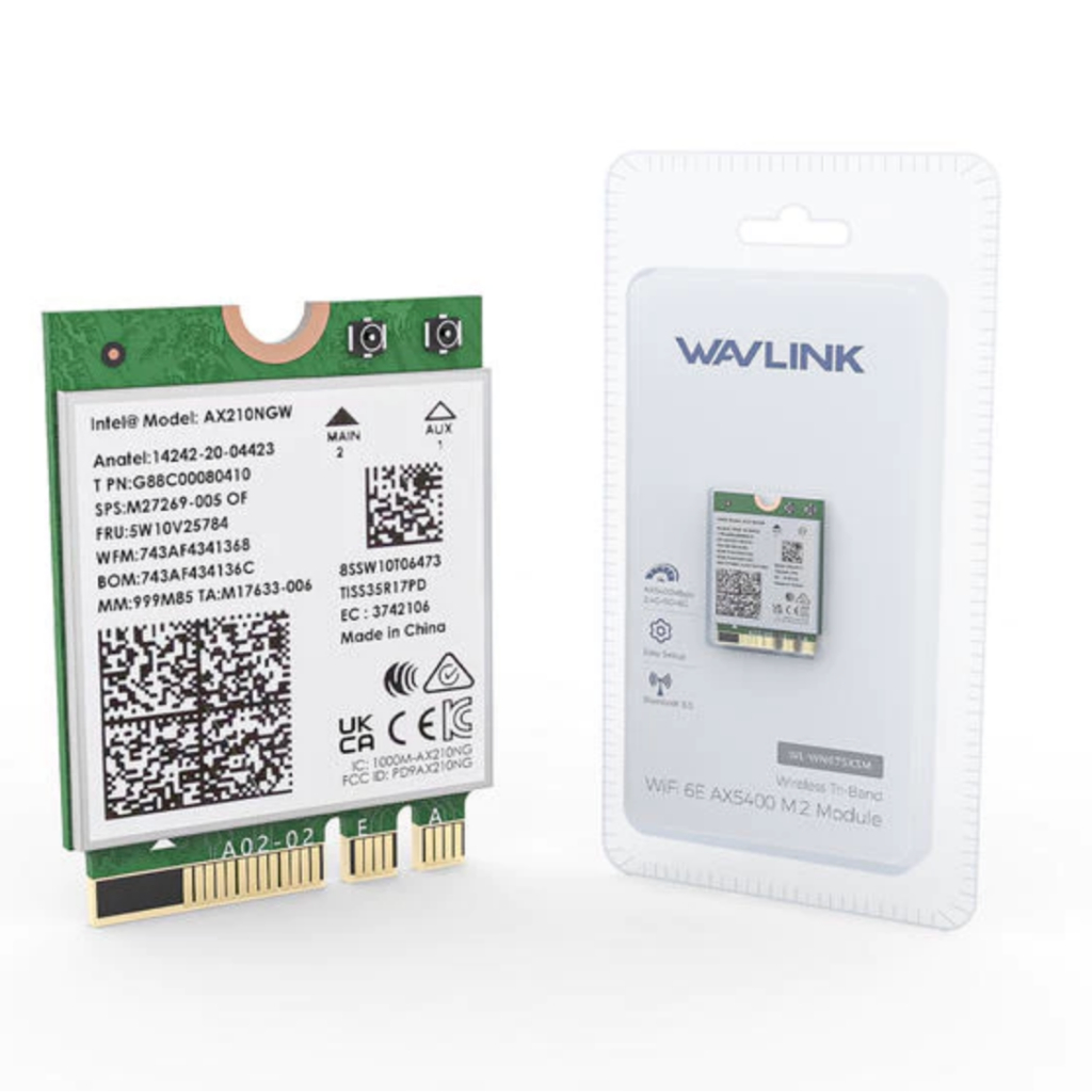 Wavlink Intel AX210 Wi-Fi 6E การ์ดเครือข่ายไร้สาย Wifi สําหรับแล็ปท็อป 5400Mbps Tri-Band 2.4GHz 5GHz