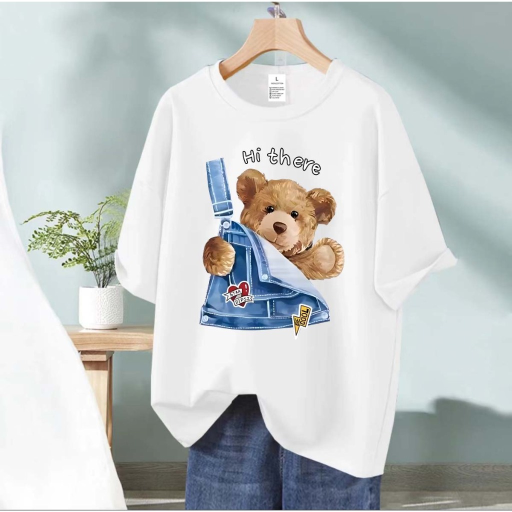BK-1198-SHORT เสื้อยืดแขนสั้นพร้อมส่ง 7สี ลายการ์ตูน ขายดีตามเทรนต์ ลายน่ารัก สีสันสดใส่น่ารัก ใส่ได้ทั้งหญิงและชาย