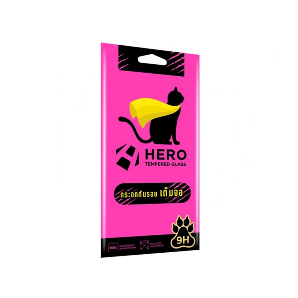 Hero cat ฟิล์มกระจกเต็มจอ Vivo Y31 (2021) / Y33s ขอบดำ (ใส่ด้วยกันได้ค่ะ)