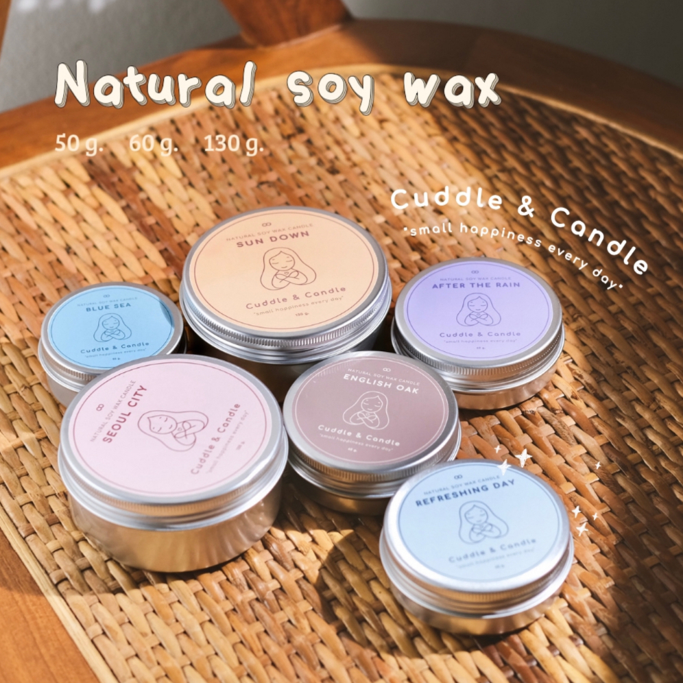 Cuddle & Candle | เทียนหอม Organic Soy Wax กลิ่นหอมละมุน มีหลากหลายกลิ่นให้เลือก