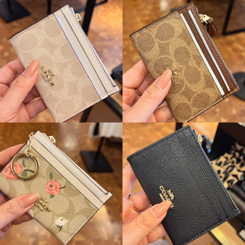 Coach MINI SKINNY ID CASE IN SIGNATURE CANVAS (พวงกุญแจ ใส่บัตร)