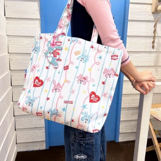 SUPERDADDY | Peep & Fifi Tote Bag กระเป๋าผ้าแคนวาส ลาย peep & fif สุดน่ารัก