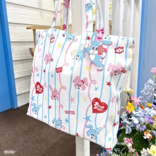SUPERDADDY | Peep & Fifi Tote Bag กระเป๋าผ้าแคนวาส ลาย peep & fif สุดน่ารัก