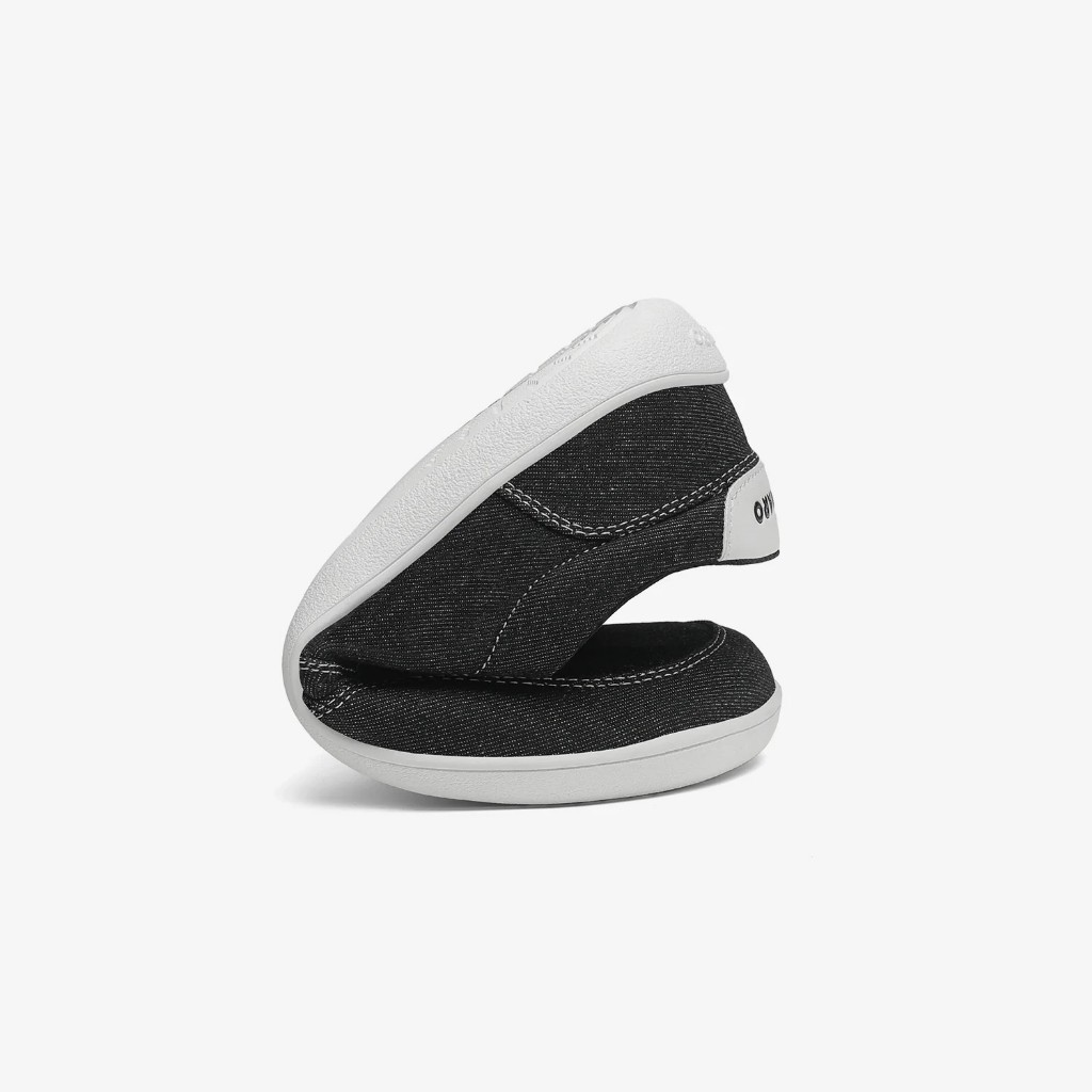 รองเท้า barefoot Saguaro หน้ากว้าง slip-on แบบลำลอง สไตล์มินิมอล Relax V สีดำ