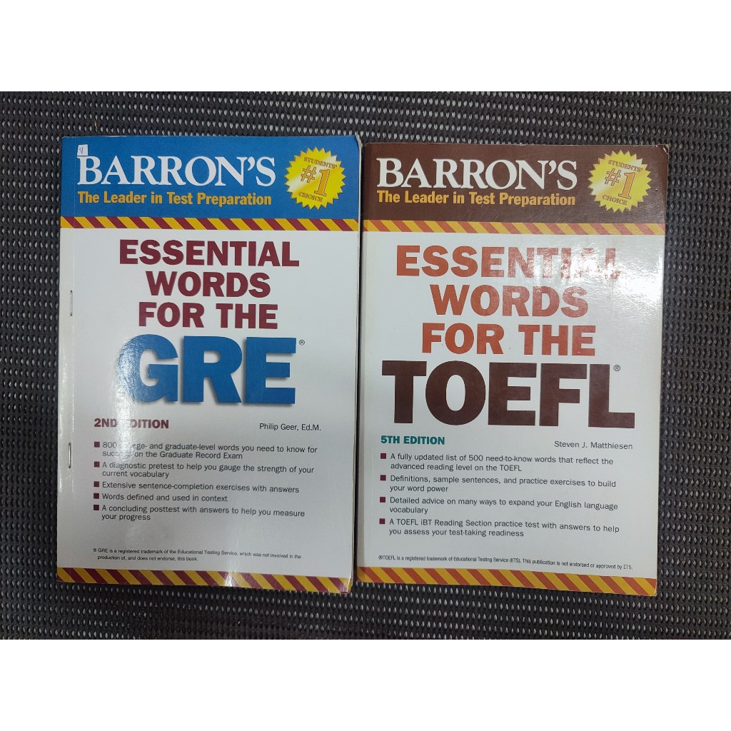 หนังสือ Barron's The Leader in Test Preparation (Essential Words for the GRE + Essential Words for t