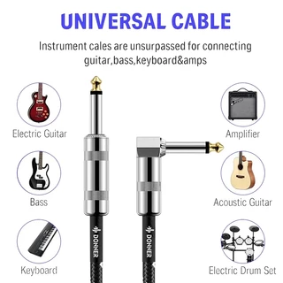 KAWES สายแจ็ค กีต้าร์ เบส ไฟฟ้า เครื่องเสียง 3 เมตร สายถัก เคเบิ้ล 6.35 Bass Guitar Jack Cable