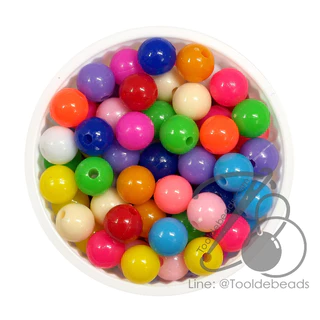 ***ห่อเล็ก***ลูกปัดพลาสติก สีสด ตราเสือ ตราจระเข้ 6-10มม. (15 กรัม)