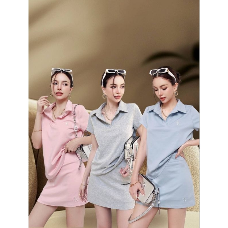 #COTTON CANDY set สปอร์ตแขนสั้น+กางเกงกระโปรง c..