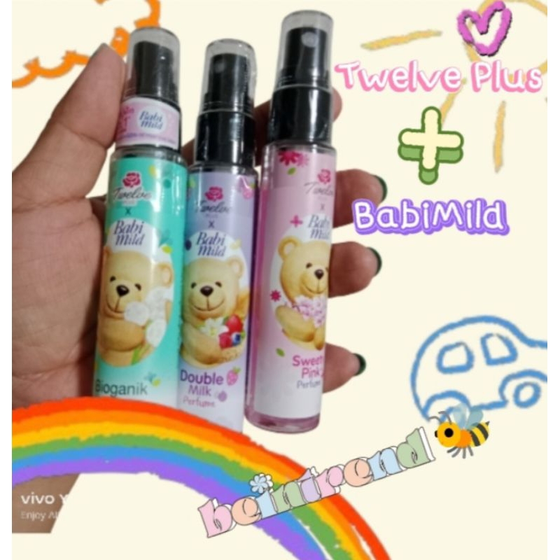 Exp:03/29🎯#หอมจนคนทัก น้ำหอมกลิ่นแป้ง Twelve Plus + Babi Mild Perfume 💜🩷💚ขนาด 25mlแท้ 100% จากบริษัท