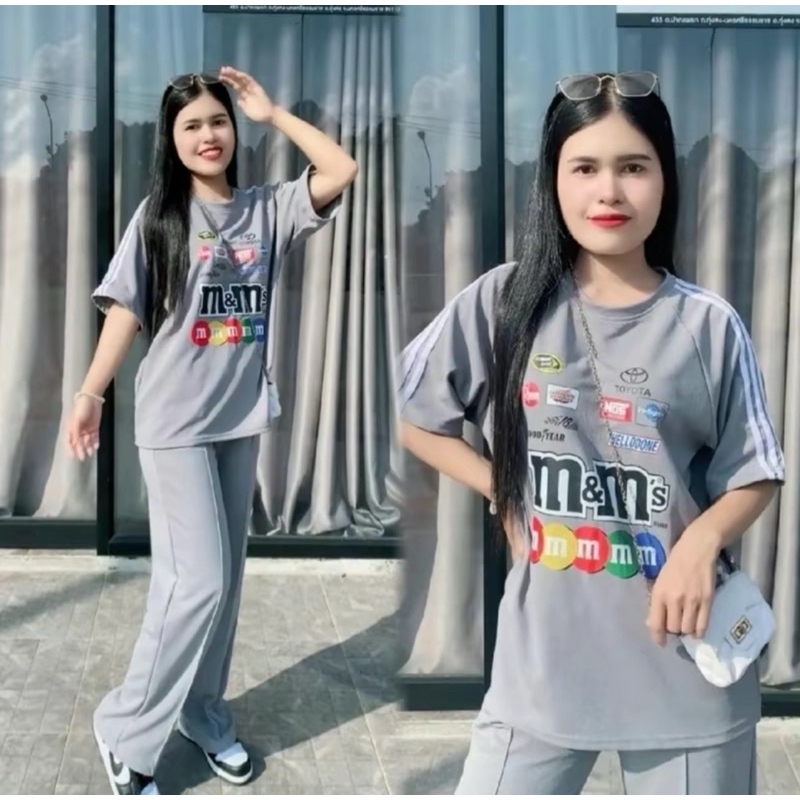 005 เช็ตผ้าวูลเวฟ ทรงโวเวอร์ไซส์ M&M