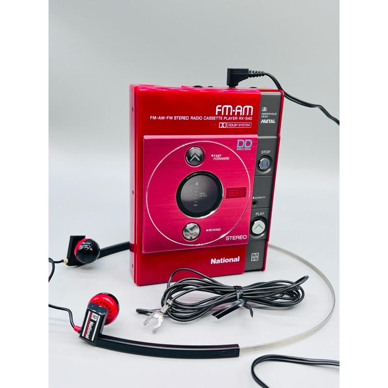 [สินค้าพรีออเดอร์จากญี่ปุ่น]เครื่องเล่นเทปพกพาวินเทจ National รุ่น RX-S40 Red รุ่นเรือธง made in jap