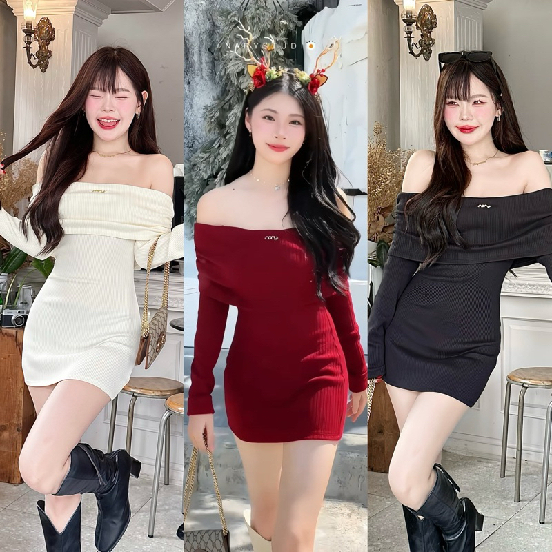 เพียง 413.- เมื่อกดใช้โค้ดลด 30% เก็บได้ที่หน้าร้าน NARYSTUDIO - 𝒂𝒖𝒓𝒂 𝒅𝒓𝒆𝒔𝒔 เดรสเปิดไหล่แขนยาว