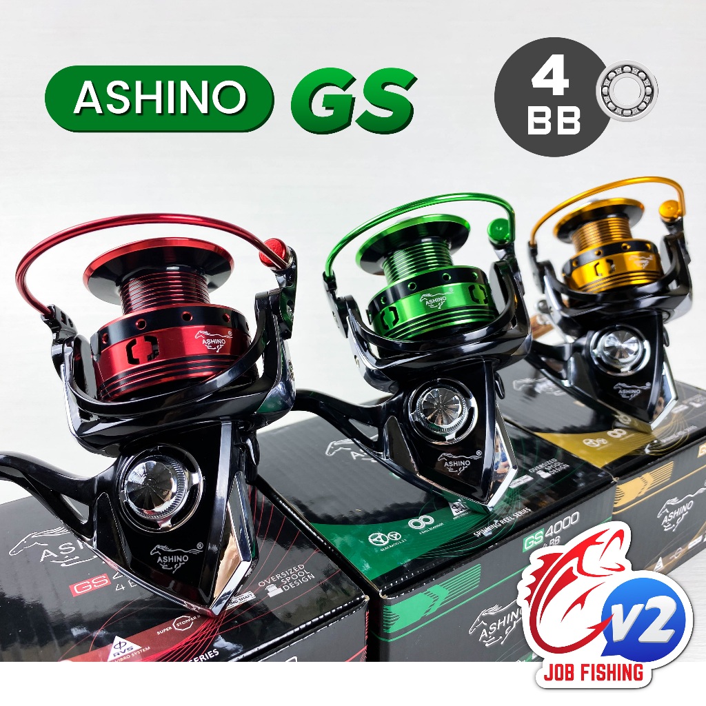 รอกสปิน Ashino GS (โฉมใหม่) 4BB สปูนอะลูมิเนียม รอกตกปลา อาชิโน่