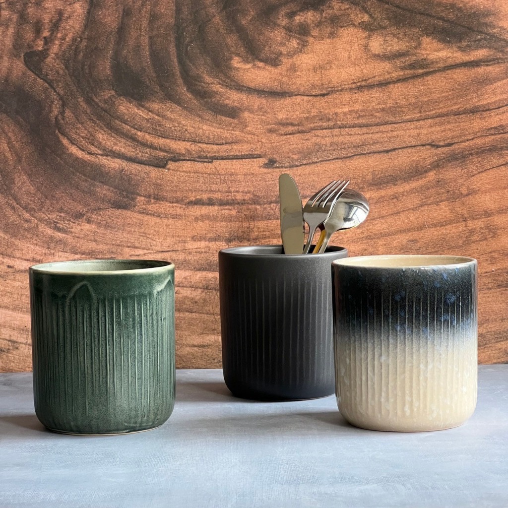 โถเซรามิค โถอเนกประสงค์ สำหรับใส่ของใช้ หรือ สำหรับใส่ช้อนส้อม - AT1CERAMIC