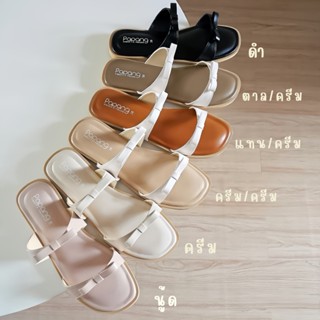 MNB-511 รองเท้าแตะแฟชั่นผู้หญิง แบบสวม ติดโบว์ มินิมอลน่ารัก…