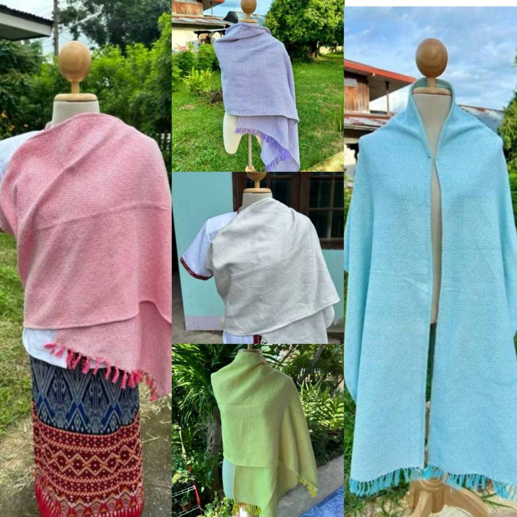 ผ้าคลุมไหล่ทอมือ(1ผืน)ผ้าฝ้าย กว้าง50ซม.ยาว210ซม 💐ทักแชทถามสีได้จ้า💐 สินค้าพร้อมส่ง