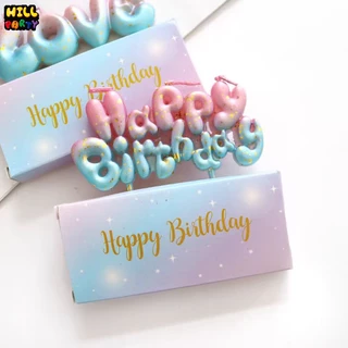 เทียนวันเกิด Happy Birthday เทียนLOVE สีกริก​เตอร์​สดใส พร้อมส่ง