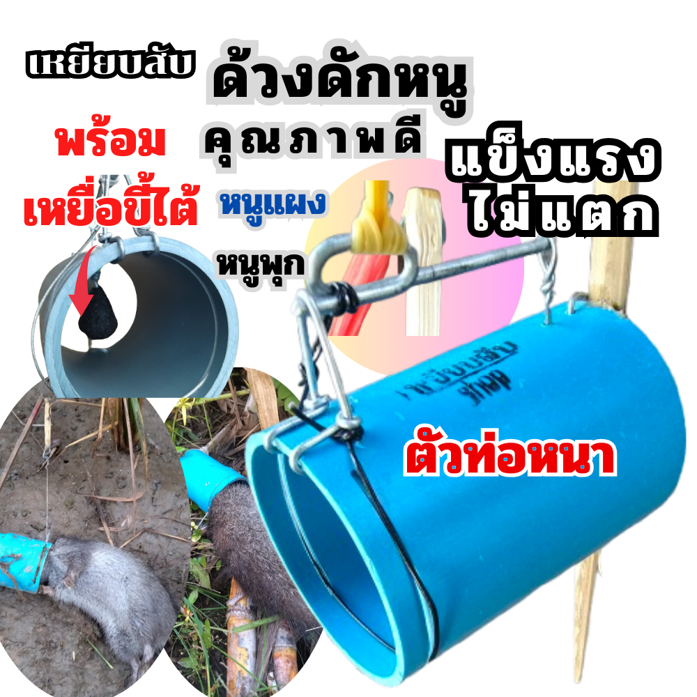 ด้วงดักหนูพร้อมเหยื่อขี้ไต้คั่วหอม(อันละ 50 บาท) ท่อหนา ไม่แตก แข็งแรง ใช้ดี ใ หนูแผง หนูพุกใหญ่ ได้ผลดี ใช้ไปเลยาวๆ