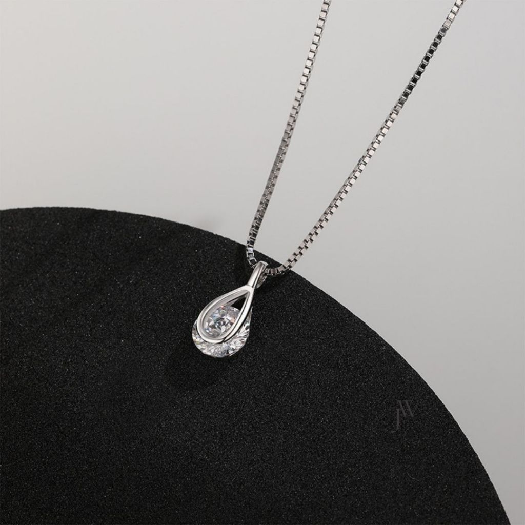 OUTLETS ล้างสต็อกจากโรงงานตรง สร้อย Diamond Drop ของขวัญให้แฟน สร้อยคอเพชร Valentine ของขวัญ ราคา ถูกที่สุด ดีลบีเคเค แกลเลอรีภาพที่ 6