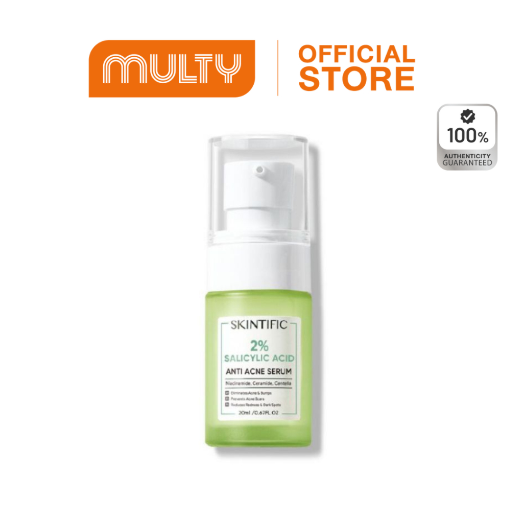 SKINTIFIC 2% Salicylic Acid Anti Acne Serum 20ml. เซรั่ม สำหรับผิวเป็นสิว ปลอมประโลมผิว